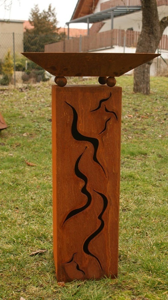 Rostsaule Mit Schale 100 Cm Etsy