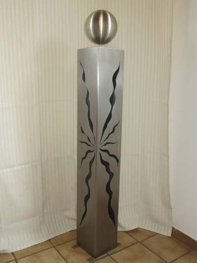 Edelstahlsaule 100 Cm Risse Edelstahlkugel Etsy