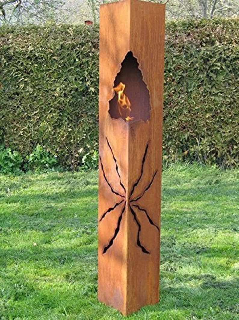 Gartendeko Rost Spirale Stecker 120cm 3 Edelstahlkugeln