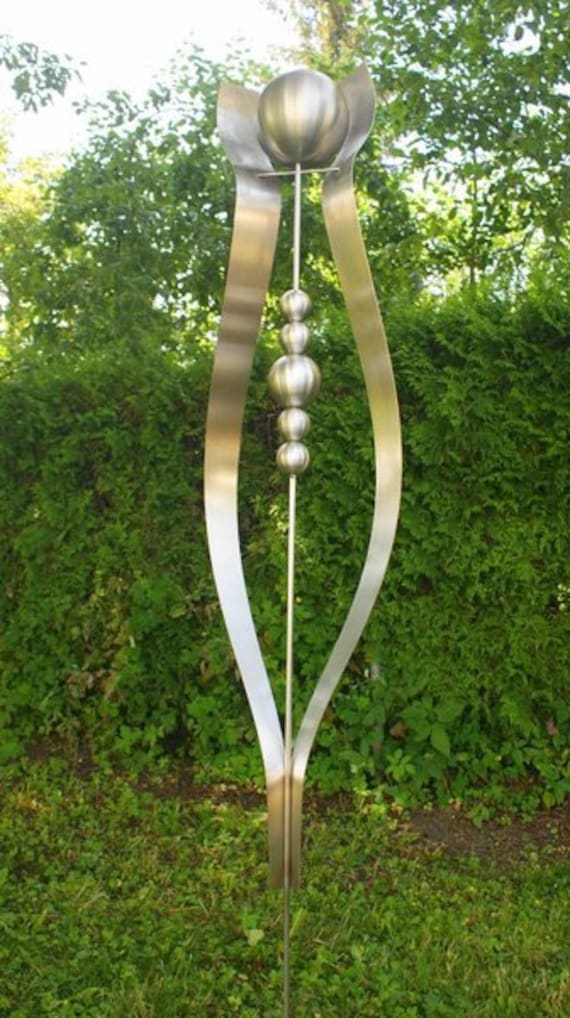 Statuen Gartendekoshop24 Edelstahl Saule 150cm Mit Muster Und