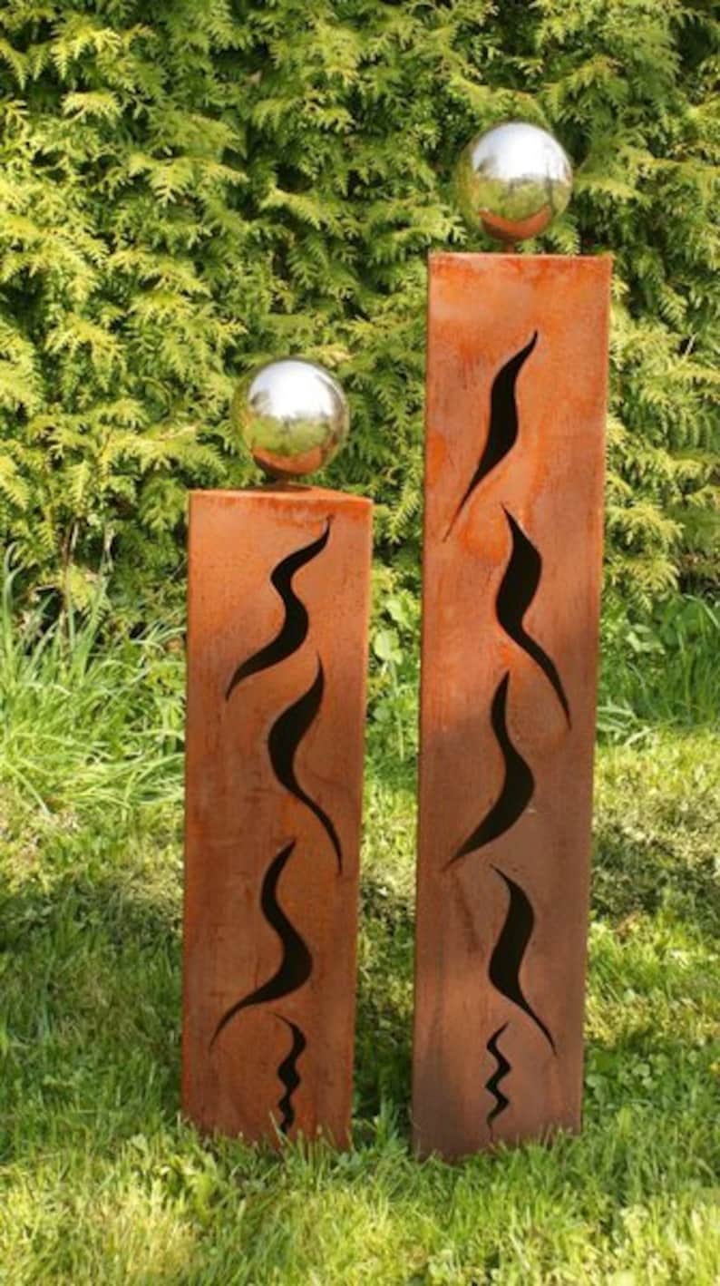 60cm Garten Dekorationen Schone Gartendeko Rost Saulen Dreiecke