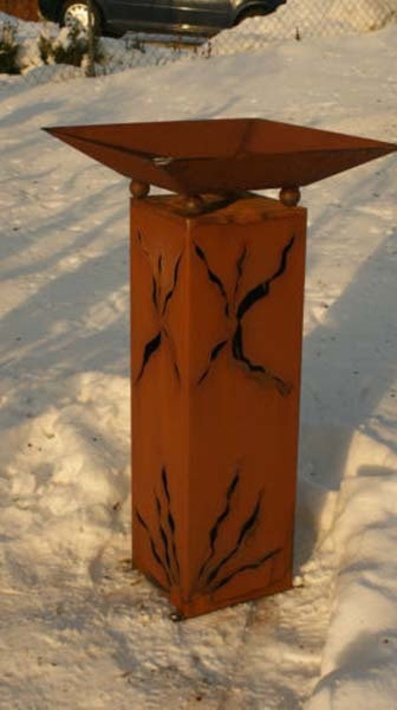 Rost Saule 80cm Mit Risse Und Schale Etsy