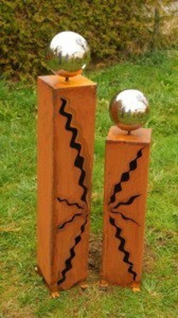 60cm Garten Dekorationen Schone Gartendeko Rost Saulen Dreiecke