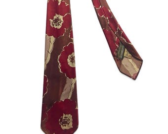 Cravate vintage des années 40/50 FASHION CRAFT CRAFT ~ Art déco / Rockabilly / Swing ~ Cravate ~ Brocart / Atomic / Floral Print