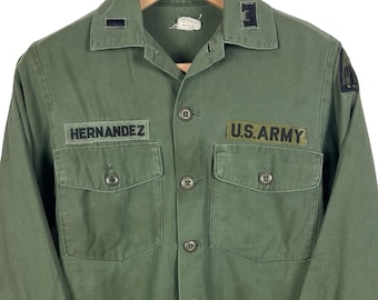 Vintage 1960s OG-107 US Army Utility Shirt ~ Fits M ~ Military