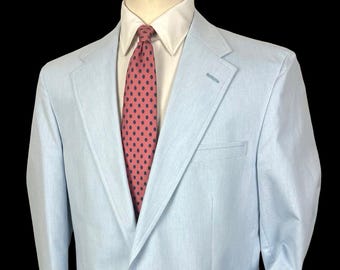 Vintage 1980s Wash & Wear Cotton Sport Coat ~ 42 Long ~ lightweight jacket / blazer ~ Spring / Summer