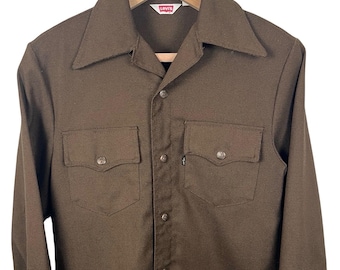 Vintage 1960s WRANGLER 27MW Sanforized Denim Western Shirt ~ 2XL