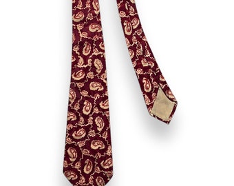 Vintage 1930s Paisley Necktie ~ Art Deco / Rockabilly / Swing ~ Neck Tie / Cravat ~ Foulard