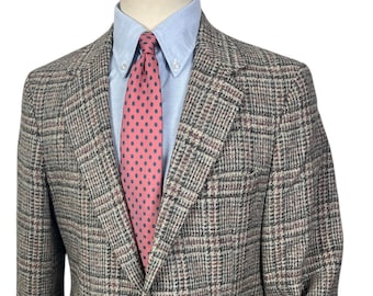 Vintage 80s Woodhouse & Lynch Brown Multicolor Plaid Tweed 3 Roll