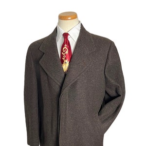 Vintage 1940s Wool TWEED Overcoat size 40 R Trench Coat image 1