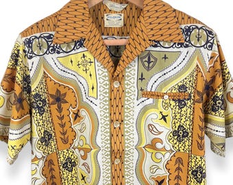 Vintage 1950s ARROW GABANARO Rayon Gabardine Sport Shirt ~ Size M
