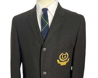 Vintage 1960s Wool Flannel Sack Jacket ~ 38 to 40 Short ~ sport coat / blazer ~ Preppy / Ivy / Trad ~ College / University ~ New Jersey