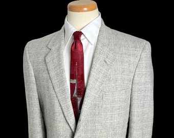 Vintage 1950s ATOMIC FLECK Wool Rockabilly Sport Coat ~ size 38 R ~ blazer / jacket ~ Donegal Tweed ~ Elvis ~ VLV ~