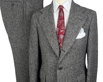 Vintage 1970s/1980s POLO RALPH LAUREN 2pc Wool Donegal Tweed Suit ~ size 38 ~ jacket / pants ~ 3 Roll 2 ~ Blue Label ~