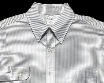 Vintage USA Made Brooks Brothers Oxford Cloth Button-Down Shirt ~ 16 - 34 ~ OCBD ~ University Stripe ~