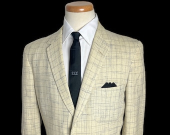 Vintage 1950s ATOMIC FLECK Wool Rockabilly Sport Coat ~ size 38 to 40 Short ~ blazer / jacket ~ Tweed ~ Elvis ~ VLV ~