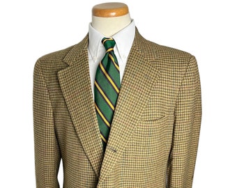 Vintage BROOKS BROTHERS Wool TWEED 3 Roll 2 Sack Sport Coat ~ 44 R ~ Houndstooth ~ jacket / blazer ~ Preppy / Ivy Style / Trad ~