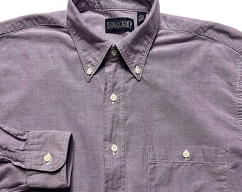 Vintage USA Made Lands' End Oxford Cloth Button-Down Shirt ~ size M ~ 100% Cotton ~ OCBD ~
