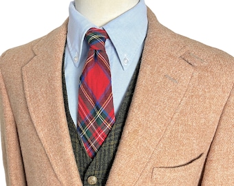 Vintage 1970s HARRIS TWEED Wool Hacking Sack Jacket ~ 40 to 42 R ~ 3 roll 2 ~ sport coat / blazer ~ Chinstrap ~ Ivy Style / Preppy / Trad