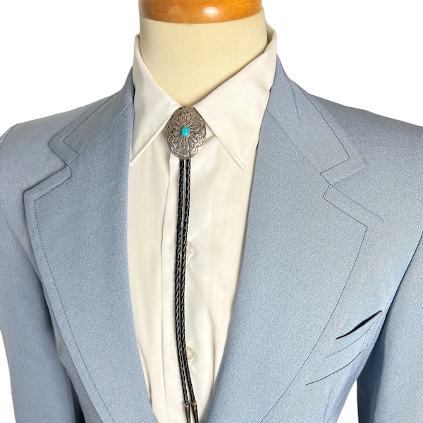 Vintage 1970s CLUBMAN Blue Mod / Western Sport Coat ~ size 34 to 36 Long ~ 70s jacket / blazer ~