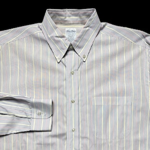 Vintage USA Made Brooks Brothers Makers Button-Down Oxford Shirt 15 1/2 3 100% Cotton Striped image 1