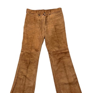 Vintage 1960s/1970s Wildlederhose 33 Wildleder Biker / Hippie / Boho Bootcut / Flare Leg Bild 1