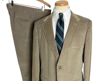 Vintage 1960s H.I.S 2pc Corduroy Sack Suit ~ 40 to 42 Long ~ 3 Roll 2 ~ jacket / blazer / sport coat / pants ~ Preppy / Ivy Style / Trad