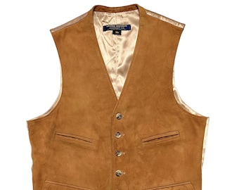 Vintage 1970s BROOKS BROTHERS Suede Waistcoat ~ size 38 ~ Leather Vest ~ Hunting / Work Wear / Outdoor ~ Preppy / Ivy / Trad