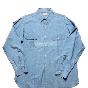 Vintage 1950s/1960s BIG YANK Chambray Work Shirt ~ M to L