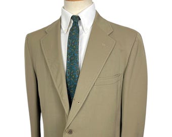 Vintage BROOKS BROTHERS "346" Wool Gabardine Sack Jacket ~ size 44 ~ 3 Roll 2 ~ blazer / sport coat ~ Preppy / Ivy Style / Trad ~