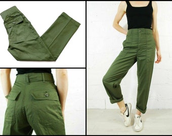 NUEVO Old Stock ~ Vintage US Army OG-507 Pantalones / Pantalones de campo ~ medida 25 x 29 ~ Post Guerra de Vietnam ~ 25 Cintura ~ Fatigas