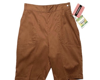 NOUVEAUTÉ avec étiquettes ~ short DEE CEE à glissière latérale pour femmes vintage des années 1950 ~ Tour de taille 24 / 25 ~ Western ~ taille haute ~ sanforisé ~ poussoirs à pédale