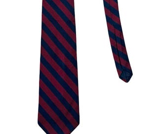 Vintage BROOKS BROTHERS Silk Necktie ~ Repp Stripe ~ Preppy / Ivy Style / Trad ~ Tie ~ Made in USA ~ Navy / Burgundy