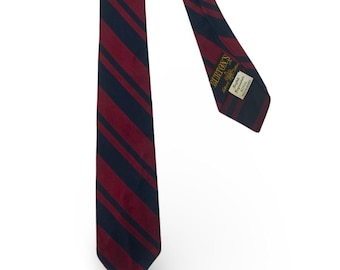 Vintage 1950s/1960s BURTON LTD Silk Necktie ~ Repp Stripe ~ Preppy / Ivy / / Trad ~ Tie ~ Made in England ~ 50s/60s ~ Regimental