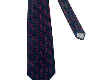 Cravate Yves Saint Laurent vintage des années 1970 ~ Club / YSL / Logo ~ Preppy / Ivy Style / Trad ~ Cravate