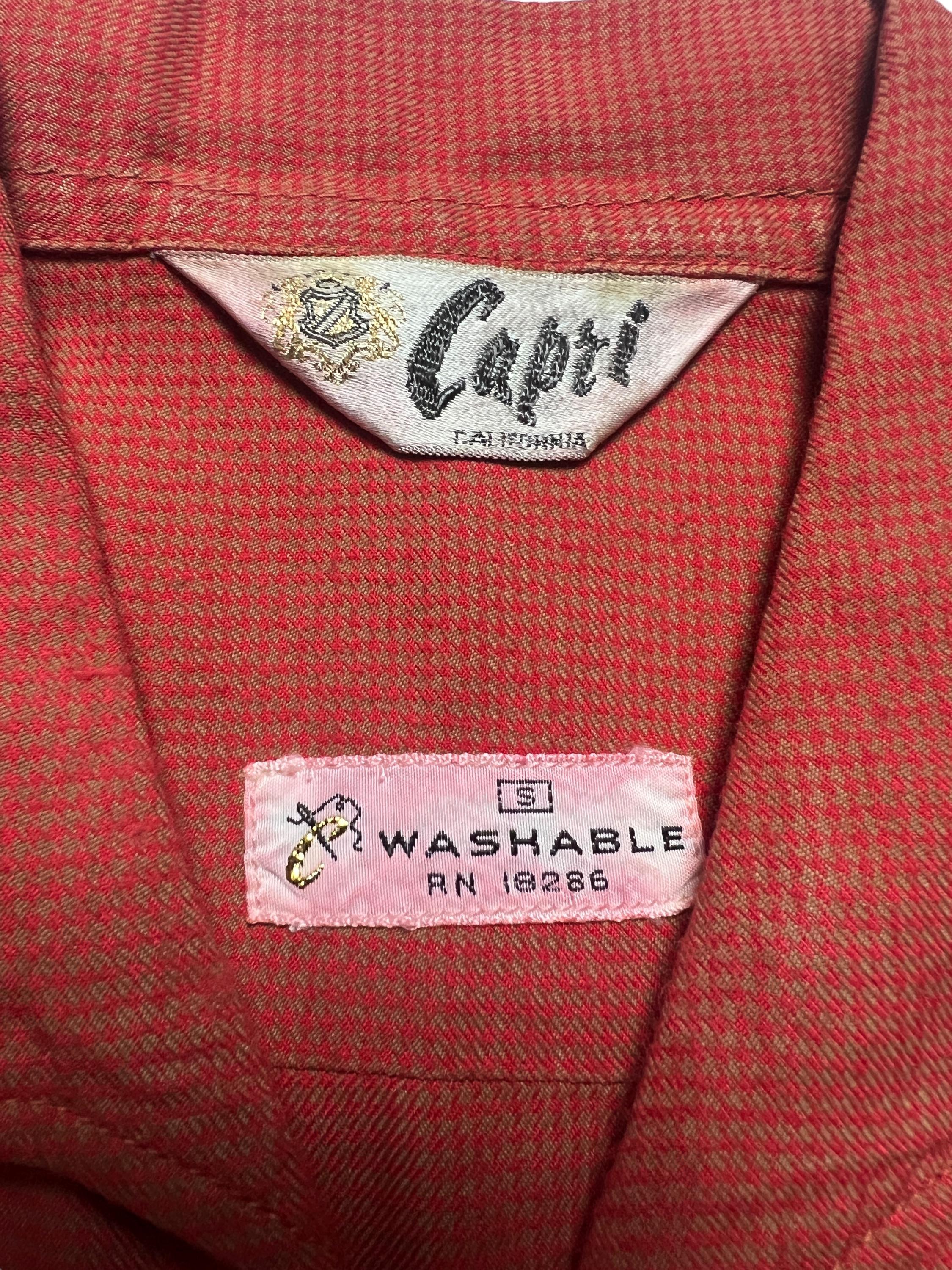 Vintage 1950s CAPRI of California Rayon Sport Shirt ~ Size S Vintage 1950s CAPRI of California Rayon Sport Shirt ~ Size S