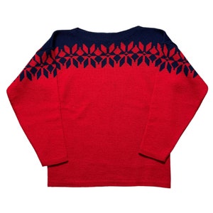 Vintage 1950s CHATEAU Wool Pullover Ski Sweater size M Skiing Letterman/ Varsity Boatneck image 1