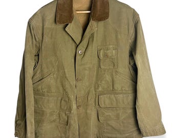 Large Vintage 40s Weather-bak Hand Drawn Painted Hunting