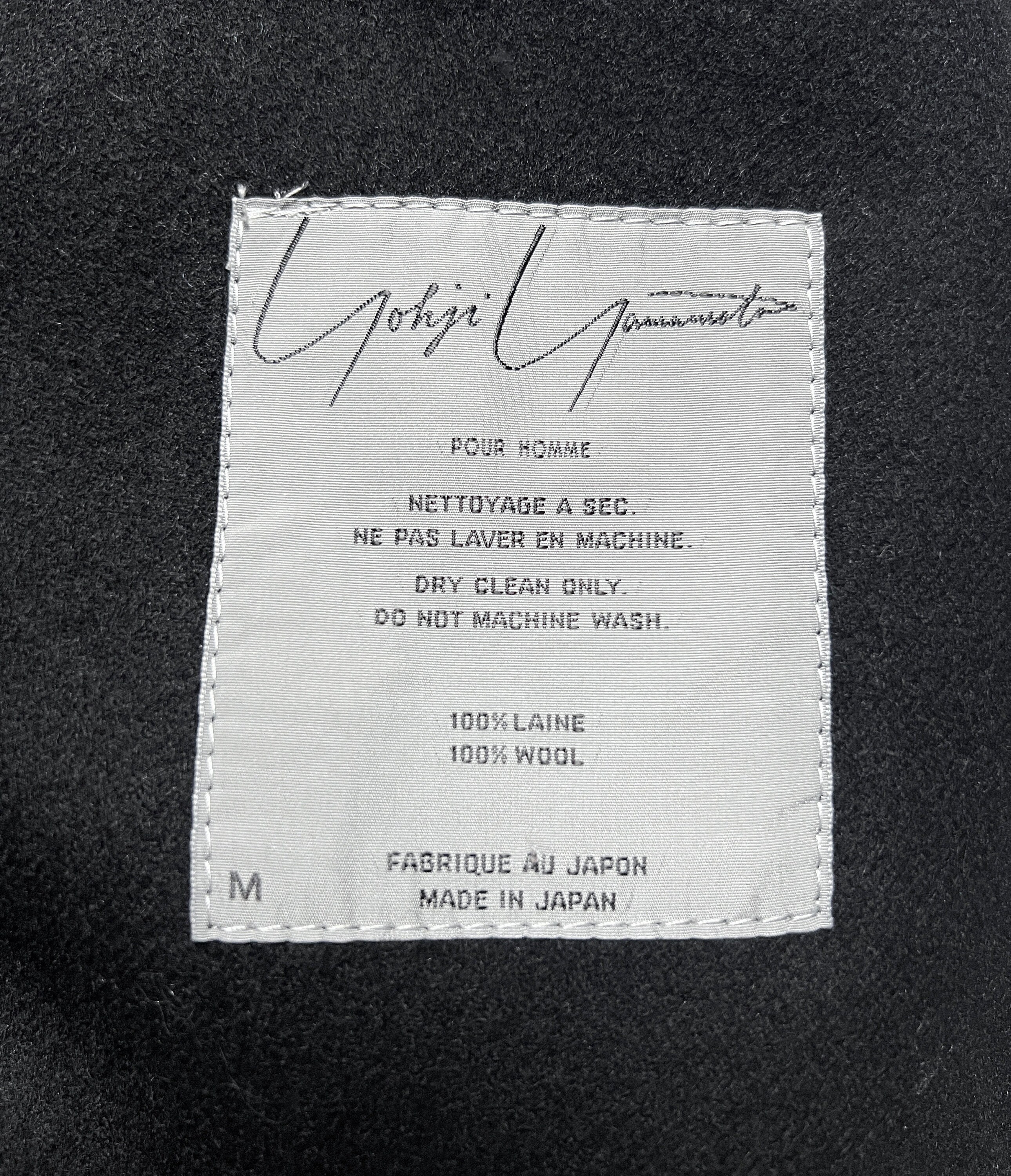 Rare Vtg 80s YOHJI YAMAMOTO POUR HOMME Men Wool Shawl Jacket