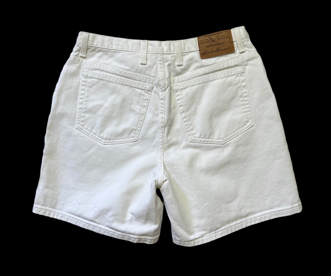 Vintage 1990s Women's EDDIE BAUER White Denim Jean Shorts Measure 30.5 ...