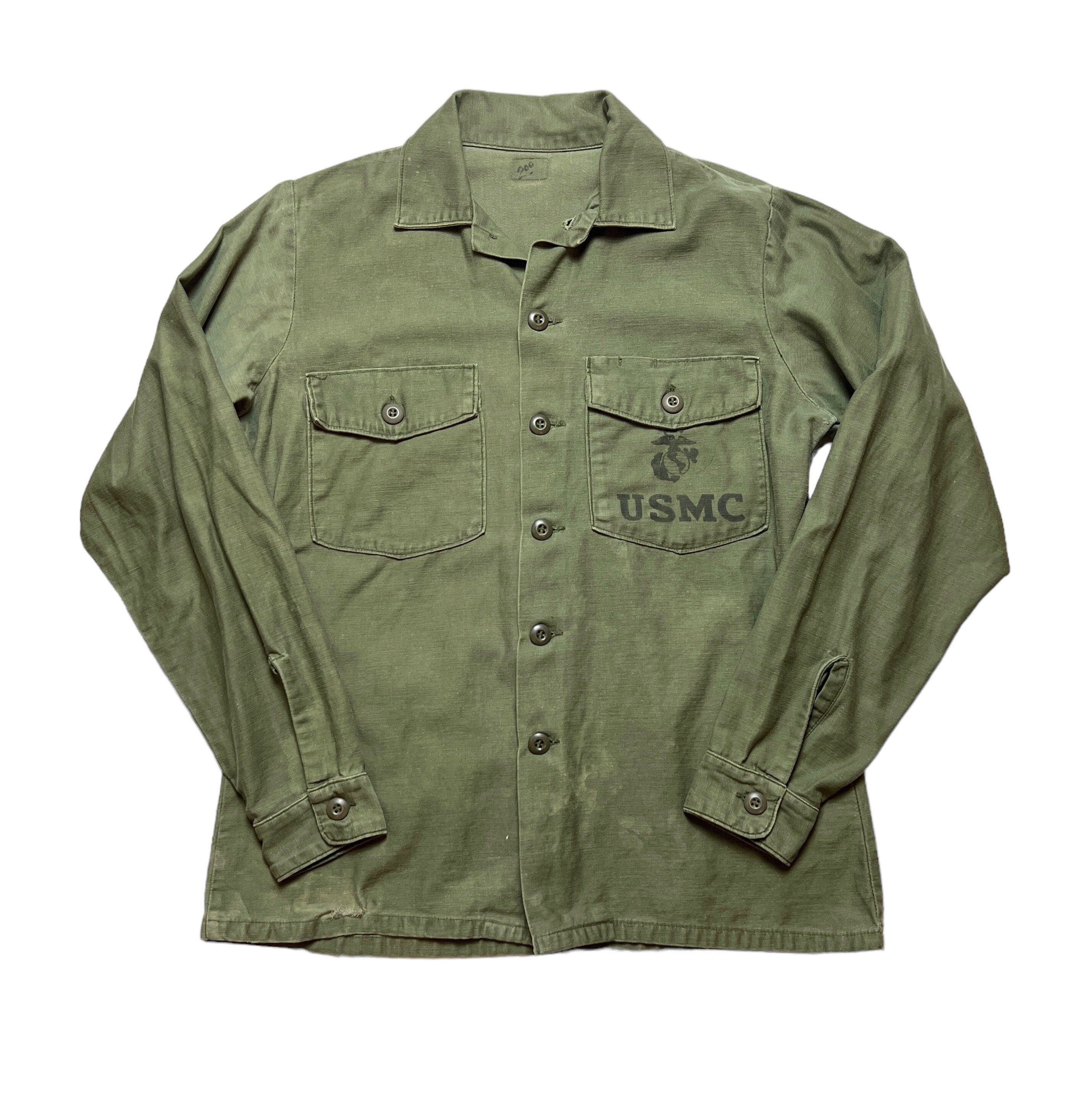 Vintage 1970s OG-107 US Marine Corps Utility Shirt ~ Fits M