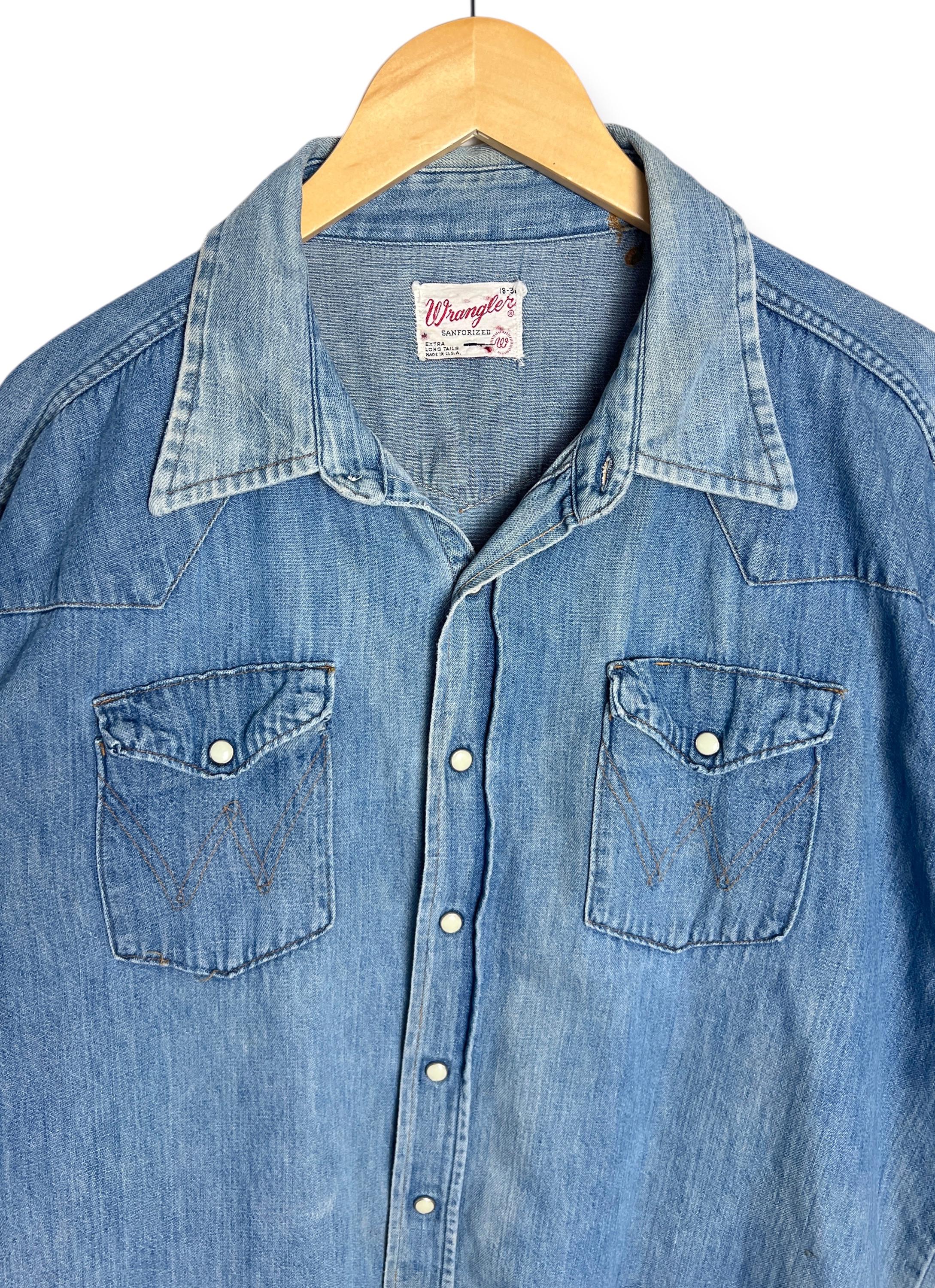 福袋 売れ残り WRANGLER 1960s Vintage 27MW Shirt Western Denim Sanforized トップス