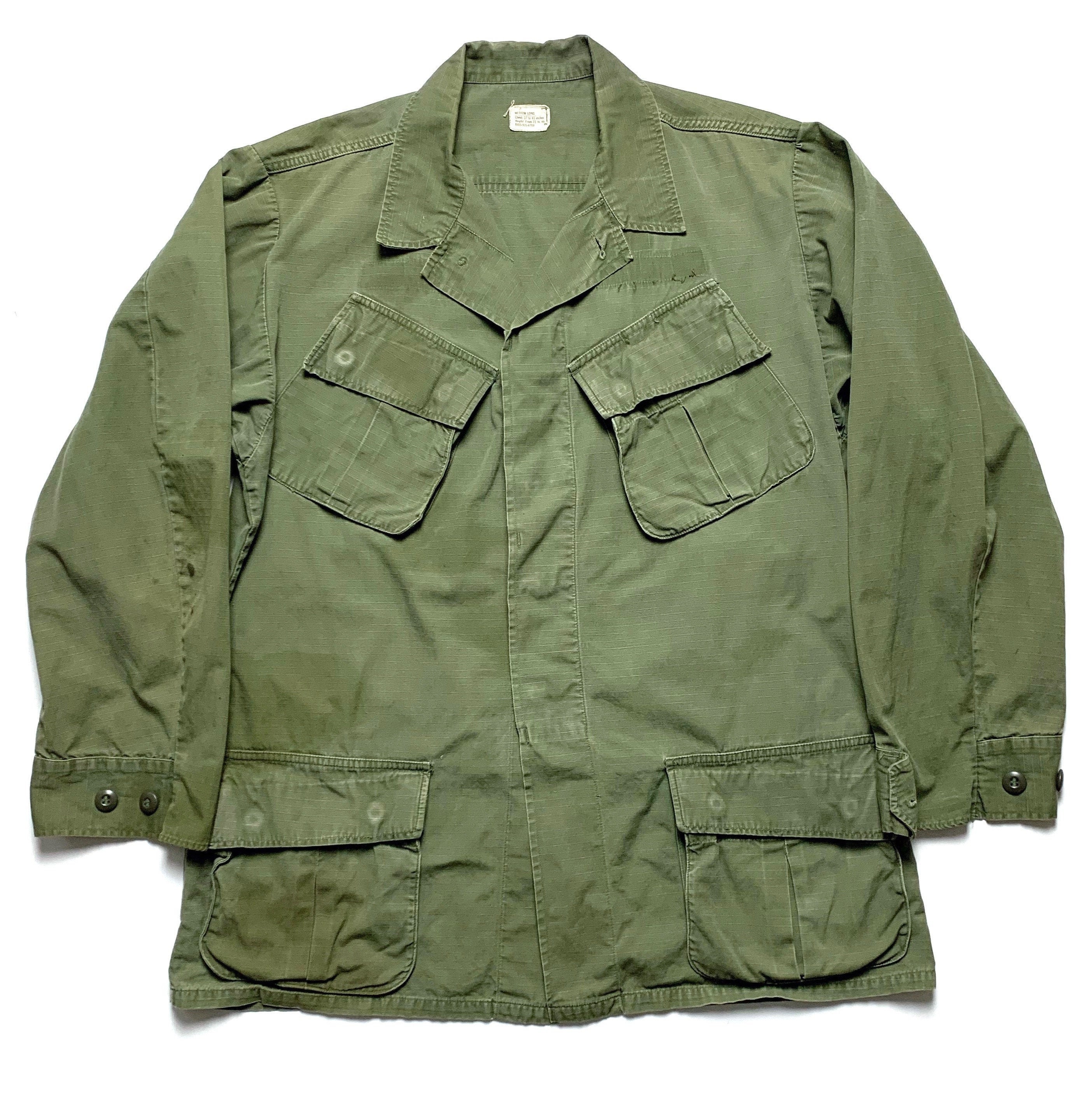 Vintage 1960s Vietnam War US Army Jungle Fatigue Jacket ~ M Long ~ Slant  Pockets ~ Combat, Tropical, Coat ~ Rip Stop Cotton Poplin