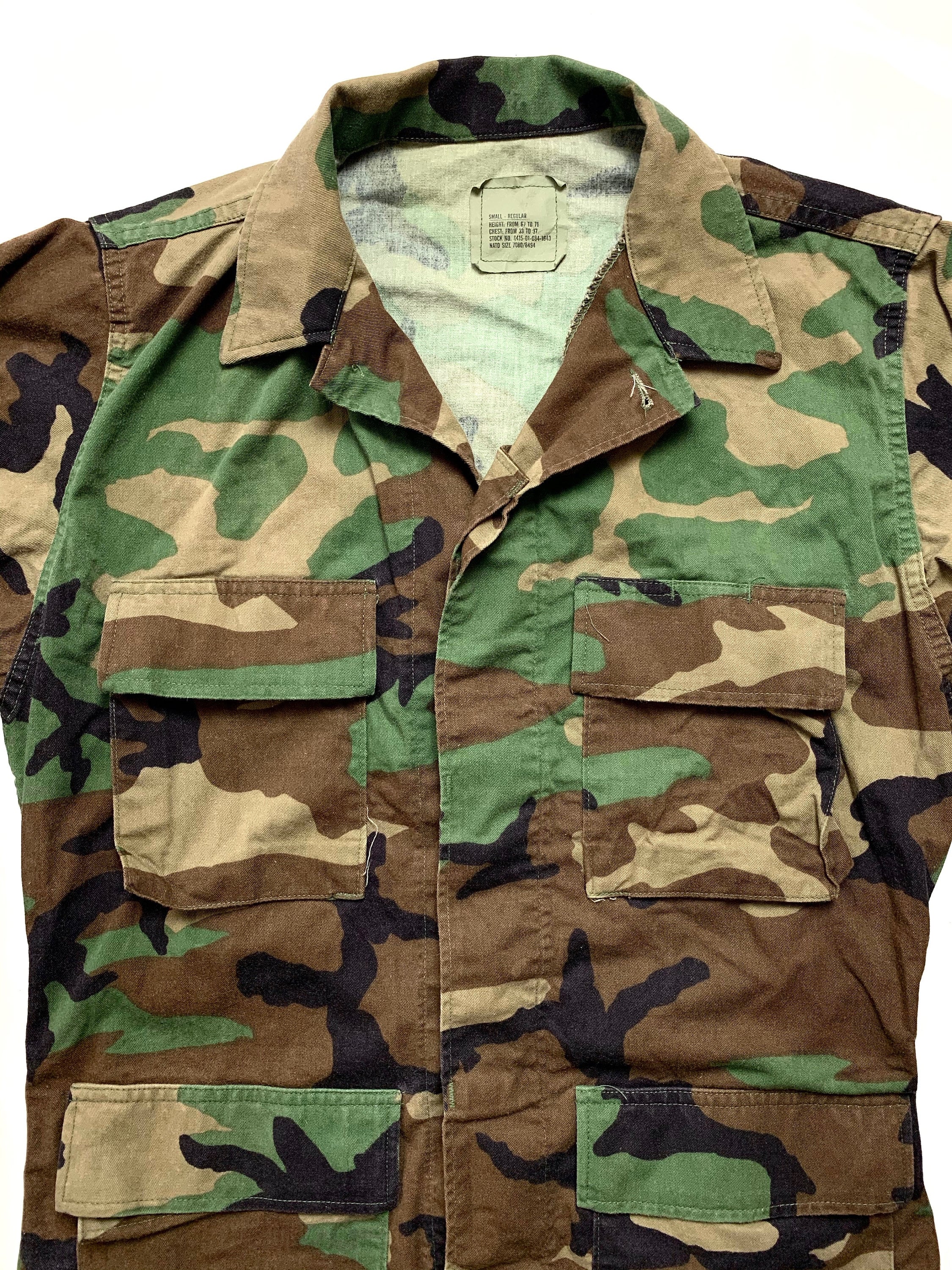 Vintage US Army Camouflage Jacket ~ Size Small Reg
