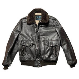 Vintage USA Made COOPER Leather Flight Jacket ~ size 42 / Large ~ Bomber ~ G-1 / A-2 ~