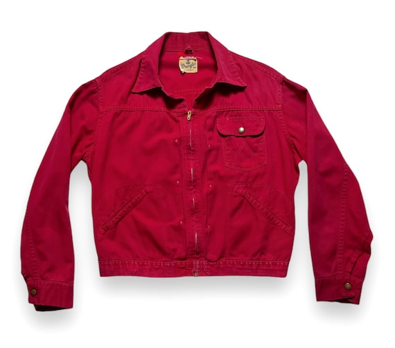 RARE Vintage 1950s WRANGLER Blue Bell 11MJZ Red Denim Jacket 