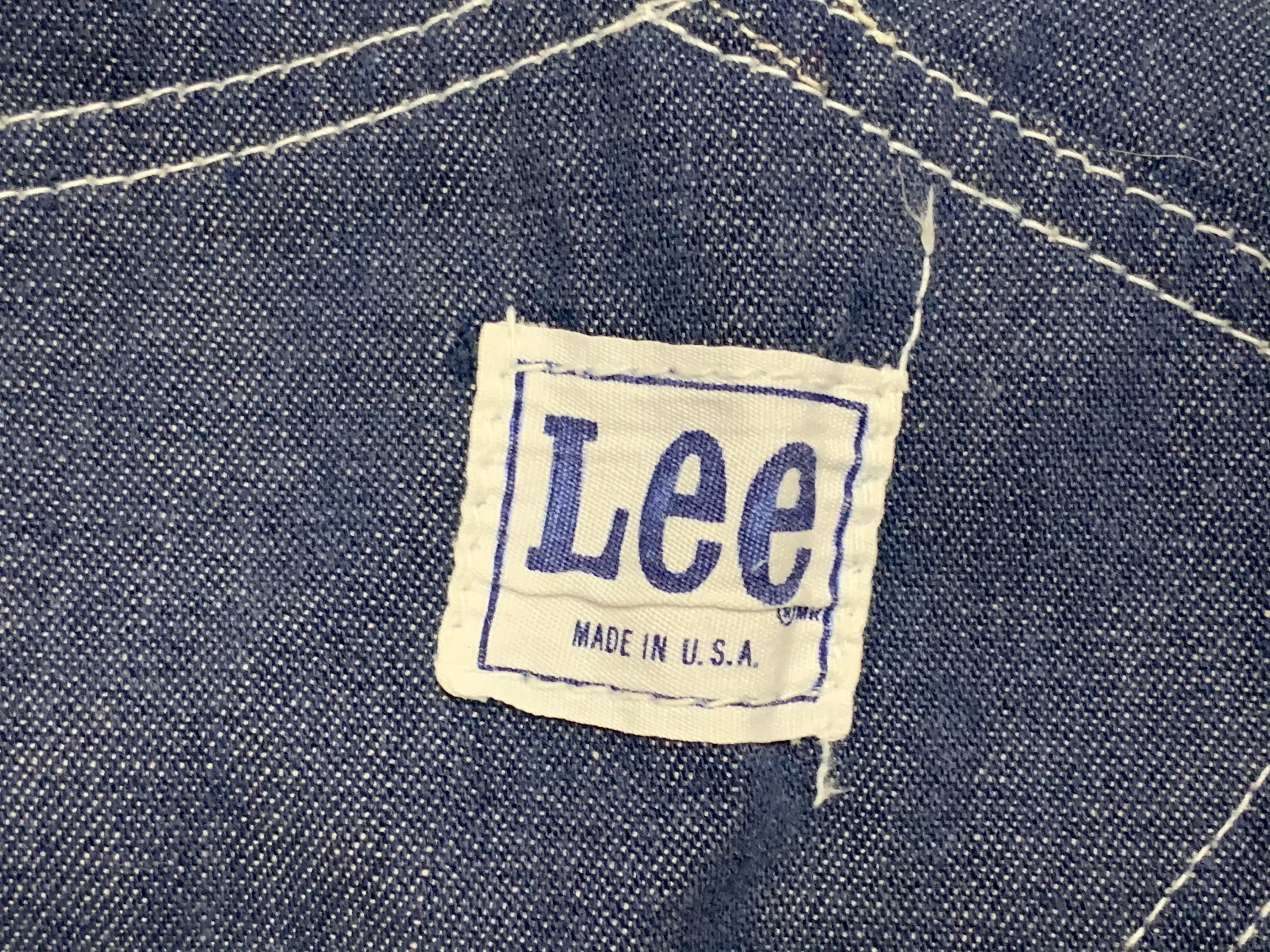 Vintage 1970s LEE Denim Overalls Size S to M Work Wear Union