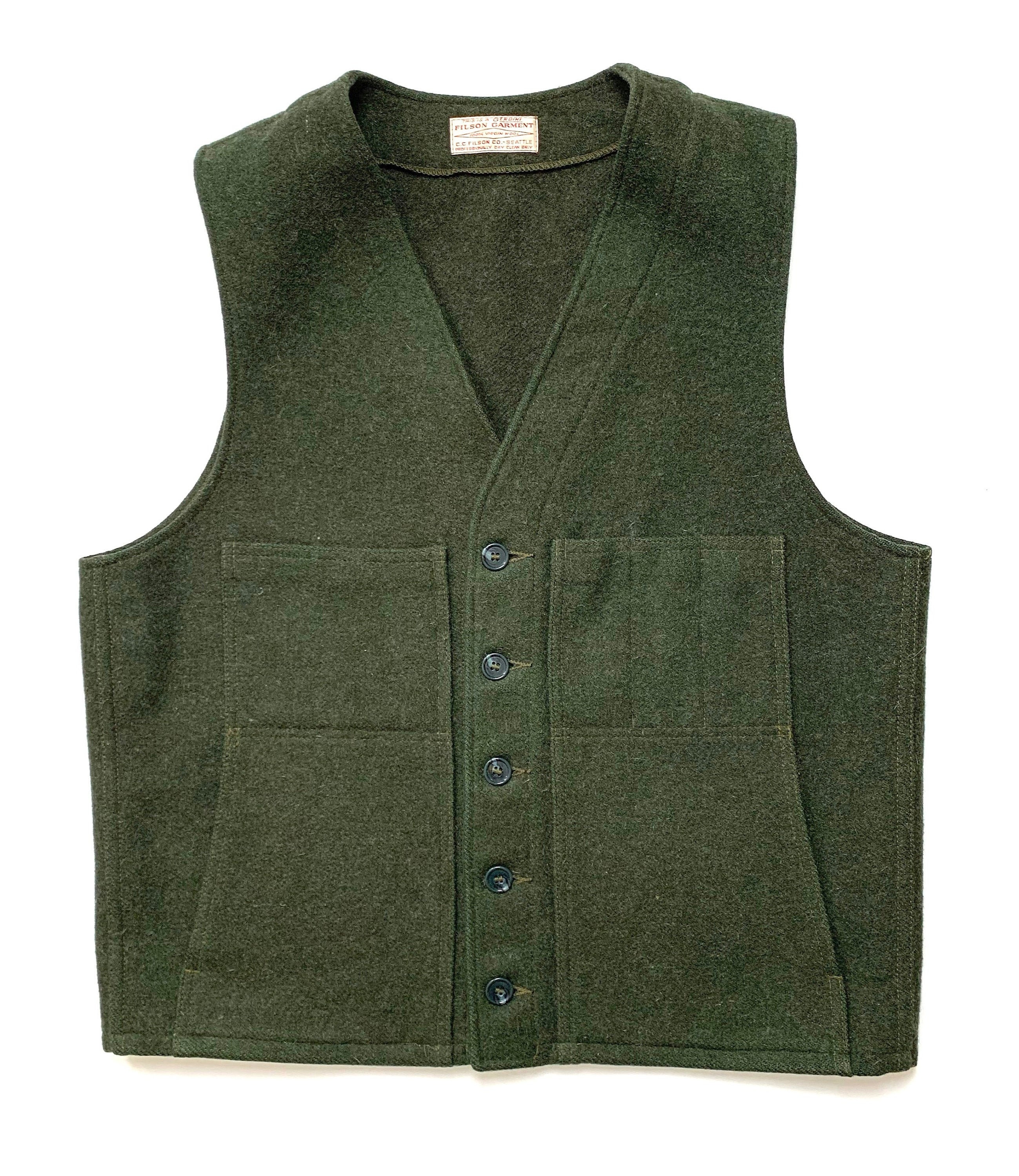 Vintage FILSON 820 Wool Mackinaw Vest Size L 42/44 Hunting / Work