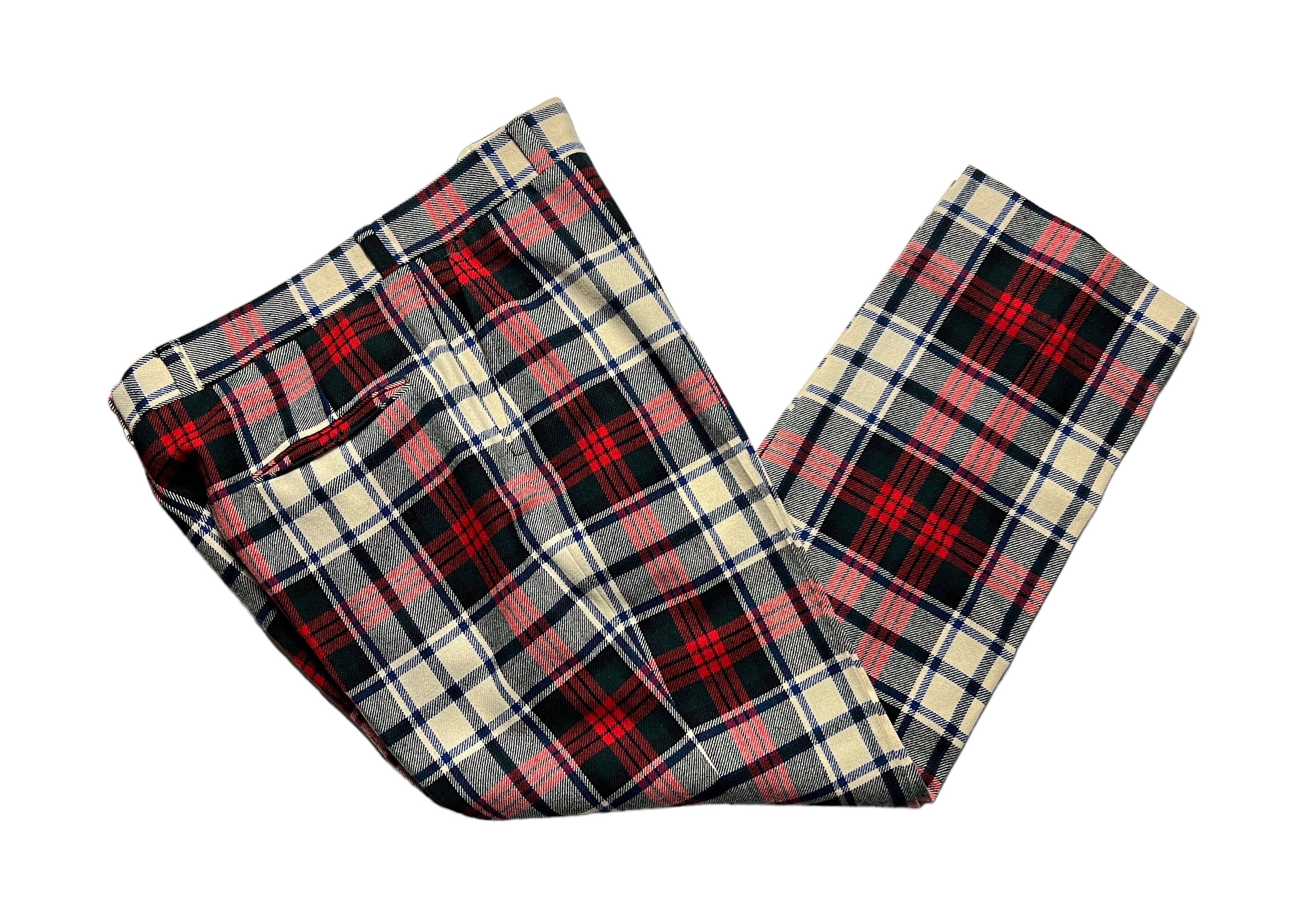 ラフ　50-60s french flannel slacks Vintage 1960s/1970s Wool Flannel TARTAN PLAID Trousers