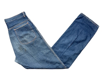 Vintage 1940s TUFFIES Out of the West Jeans ~ 32.5 X 34 ~ Patched